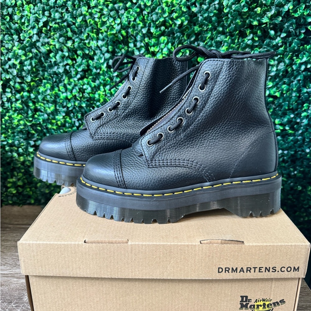 Dr. Martens Black Platform Leather Boots